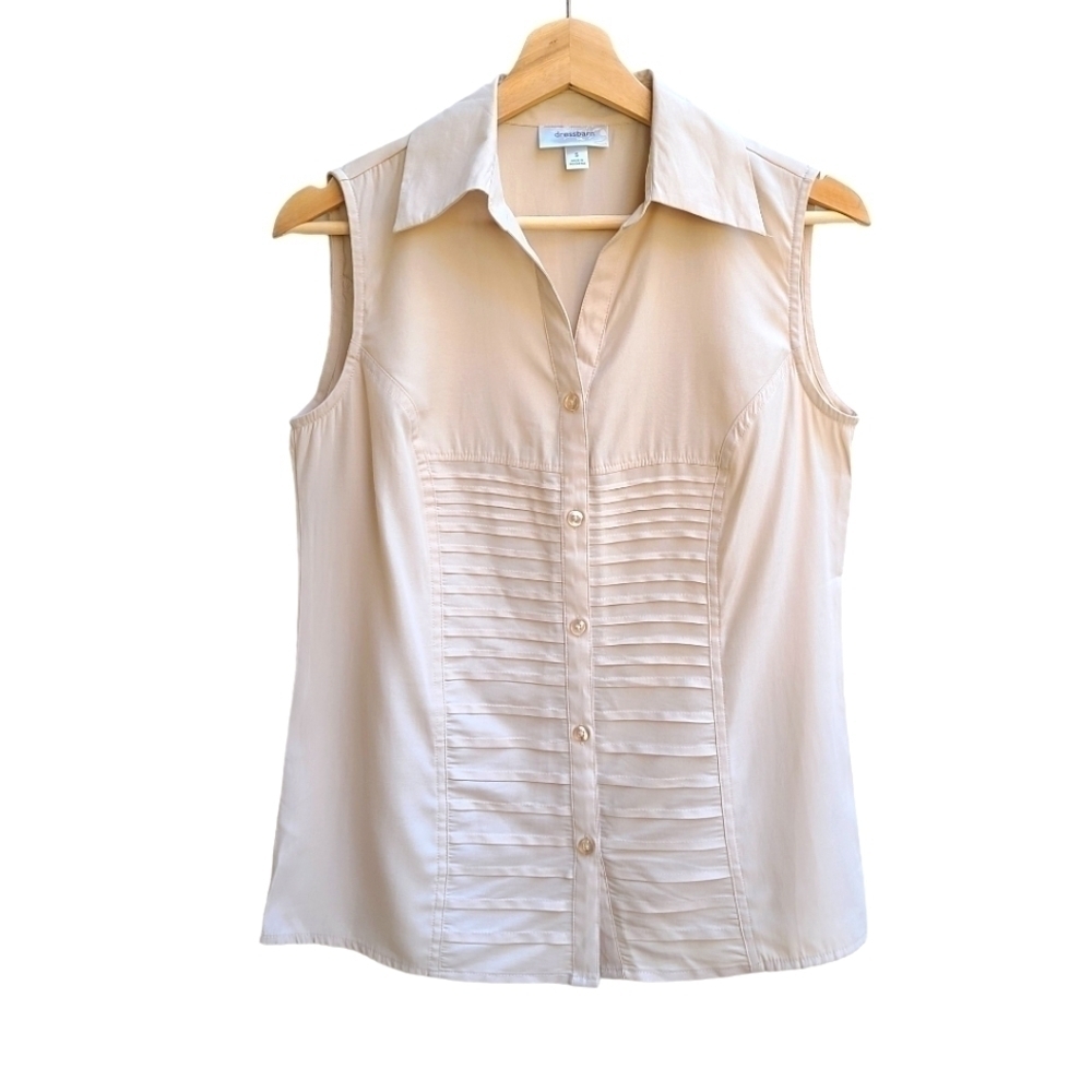 Dress Barn Sleeveless Button-down Blouse, Size Small